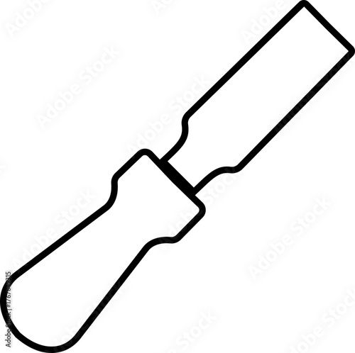 Black masonry chisel icon , construction and stone carving tool collection, sculpting and brickwork equipment in flat and line outline style industrial repair and workshop vector illustration