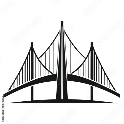 A stunning vector illustration of the iconic Golden Gate Bridge in San Francisco, a landmark of steel architecture spanning the bay