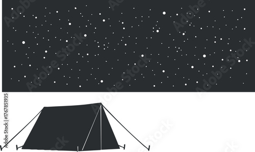 A camping tent under a starry night sky ideal for outdoor adventures and stargazing.
