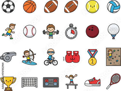 Sports theme icon set.eps