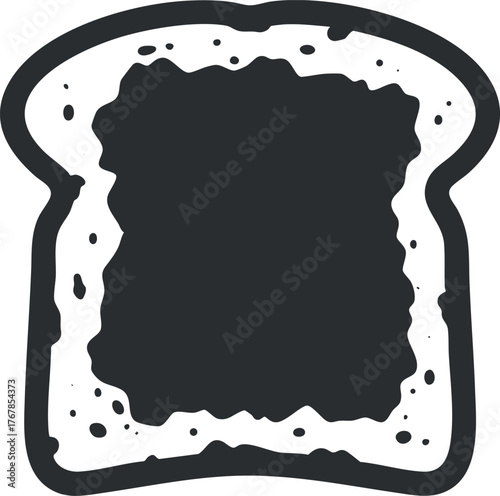 A simple illustration of a slice of bread with a textured crust suitable for various culinary uses.