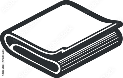 Illustration of a closed book representing literature and education in a minimalist style.