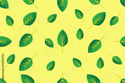 Green leaves seamless pattern. Tropical floral leaf pattern.