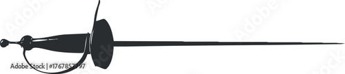 A detailed illustration of a fencing sword showcasing its elegant design and sharp blade.