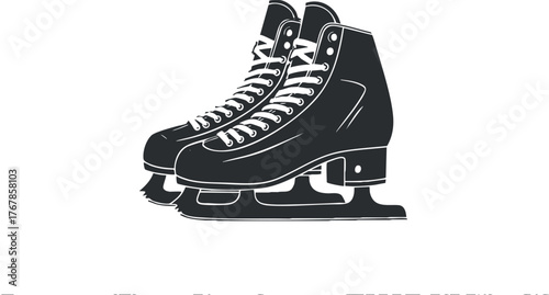 Stylish black figure skates on a white background perfect for winter sports enthusiasts