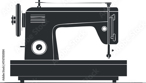 A vintage sewing machine illustration showcasing detailed design and craftsmanship for textile projects.