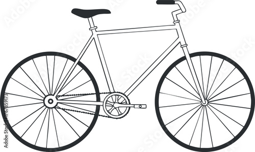Illustration of a bicycle showcasing its essential components for transportation and recreation.