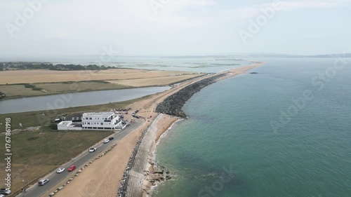 Aerial shot over Milford On Sea UK
