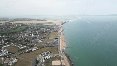 Milford On Sea Beach over Hurst Road towards the spit