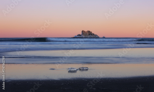 Evening on the Pacific Ocean shore