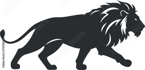A striking silhouette of a lion representing strength and majesty in the animal kingdom.