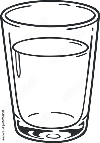 An empty clear glass ideal for serving drinks or cocktails in various settings.