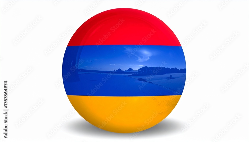 Fototapeta premium Spherical object designed with Armenian flag