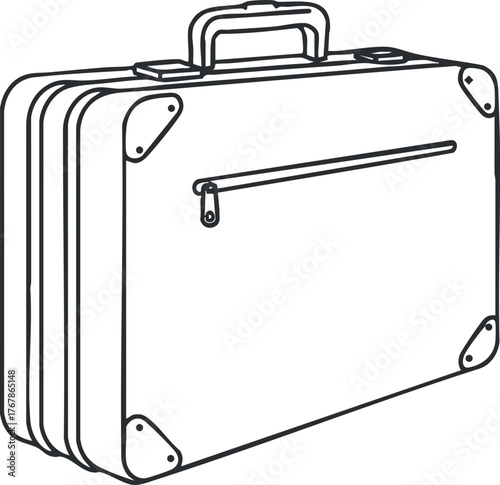 A simple outline illustration of a suitcase ideal for travel and luggage designs.