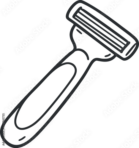 Illustration of a simple razor designed for personal grooming and shaving needs.