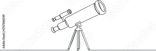 Illustration of a telescope designed for astronomical observation and stargazing activities.
