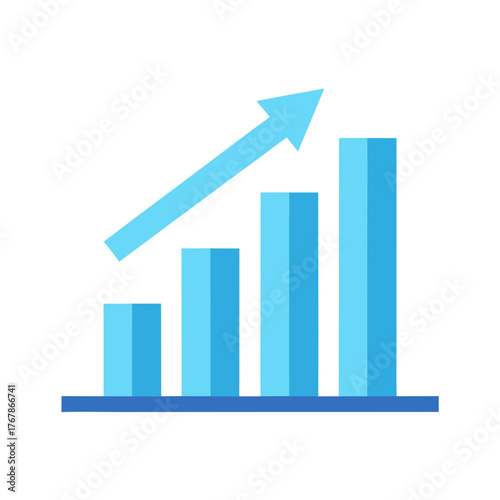 Free Download Flat icon of an ascending bar graph light vector illustration - GFXLoad