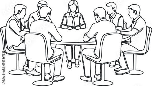 A group of professionals engaged in a business meeting discussing strategies and ideas.