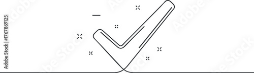 A simple and clean outline illustration of a checkmark symbol representing approval and success.