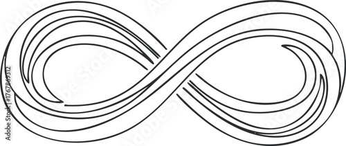 A minimalist infinity symbol design representing endless possibilities and connections.