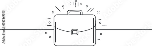A minimalist illustration of a briefcase symbolizing business, finance, and professional work environments.
