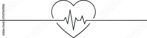 A simple and elegant illustration of a heart with a heartbeat line symbolizing health and love.