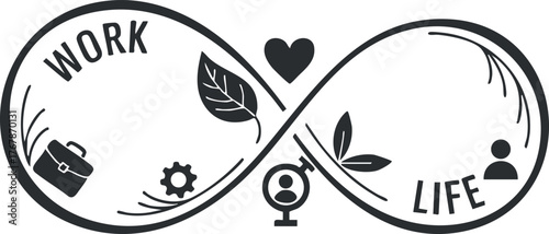 An infinity symbol representing the balance between work and life, highlighting harmony and growth.