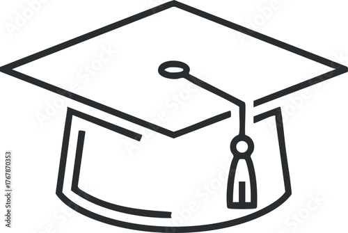 A simple illustration of a graduation cap symbolizing academic achievement and educational success.