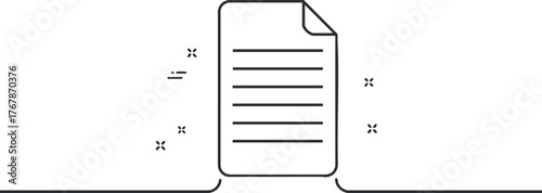 A simple illustration of a document with text representing paperwork or written information.