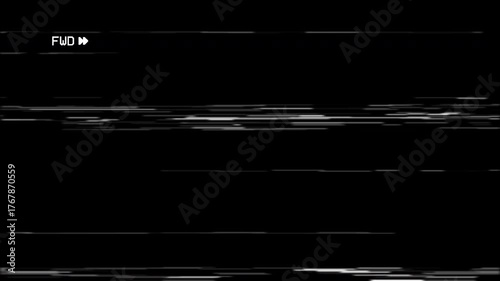 Videocassette Recorder Fast Forward, Old VHS defects noise glitches, Static TV Noise Overlay Template