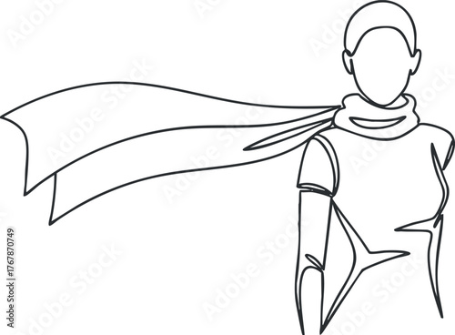 Stylish illustration of a confident woman wearing a scarf and fashionable outfit.