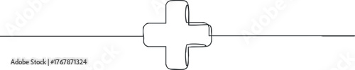 An outline of a medical cross symbol representing healthcare and emergency services.