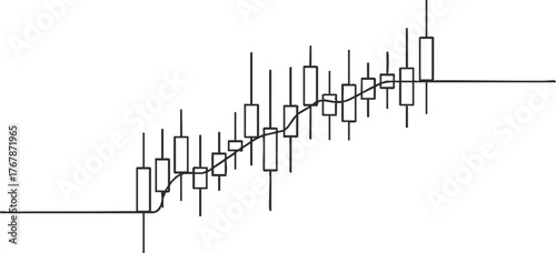 A line graph with boxplots showing data distribution, trends, and outliers for statistical analysis.