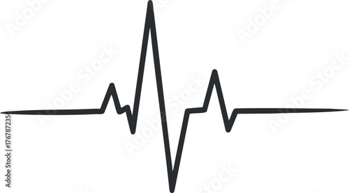 A simple black heartbeat line graphic representing vital signs and health monitoring.