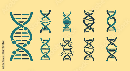 DNA helix structure illustration showing genetic code and biological information.