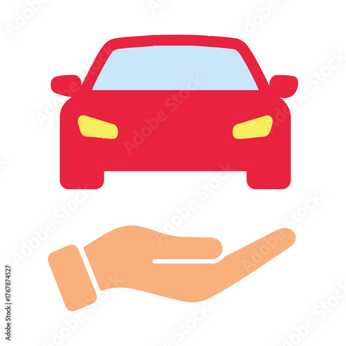 Car insurance icon, protection safety and care for your vehicle and driver