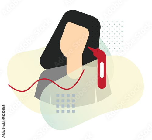 Digital In Ear Thermometer - Stock Illustration