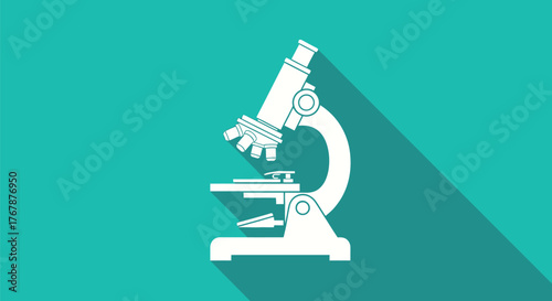 Modern microscope illustration symbolizing scientific research and discovery