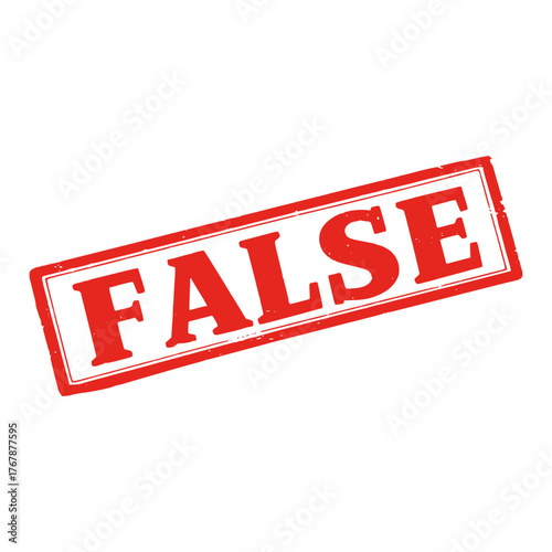 Red "FALSE" rubber stamp impression on a white background