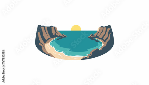 A tranquil cove surrounded by rocky cliffs with turquoise water gently lapping against the shore inviting solitude and reflection.