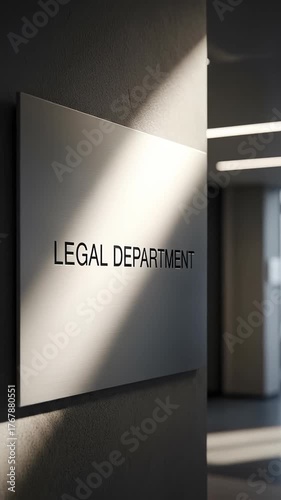 Modern Legal Department Signage Against Contemporary Office