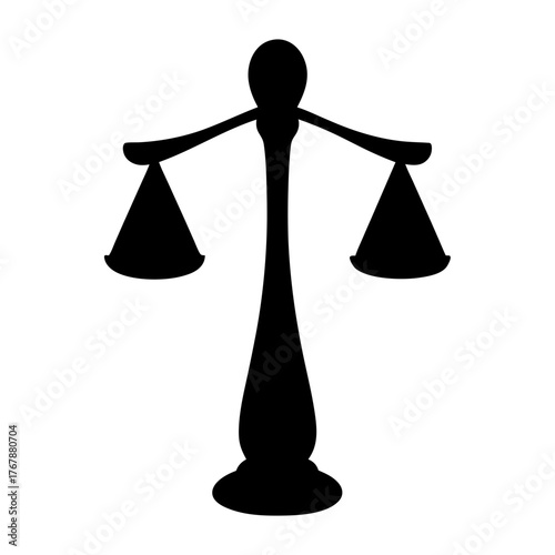 Black Silhouette Depicting the Scales of Justice Representing Law and Fairness