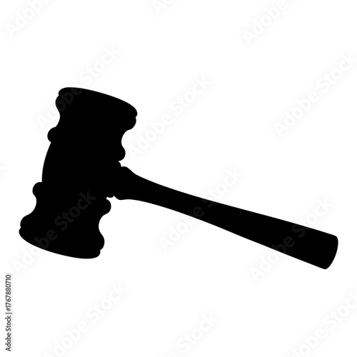 Silhouette of a Gavel representing legal authority, justice, and auction decisions