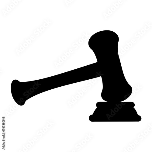 Gavel silhouette representing justice, law, legality, judgment and the power of the court
