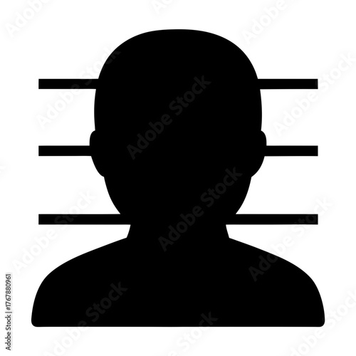 Silhouette of a Person with Measuring Lines, Symbolizing Identification or Restriction