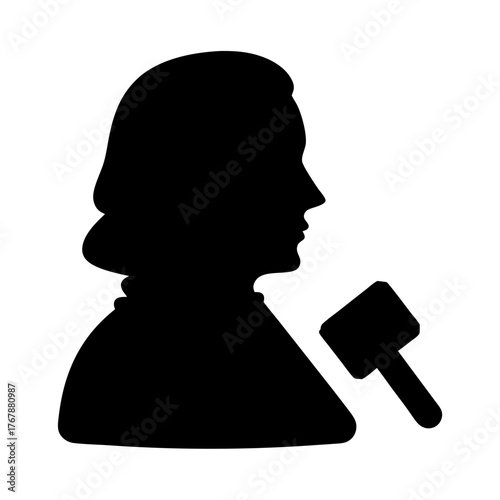 Silhouette of female journalist reporting the news with microphone visible nearby