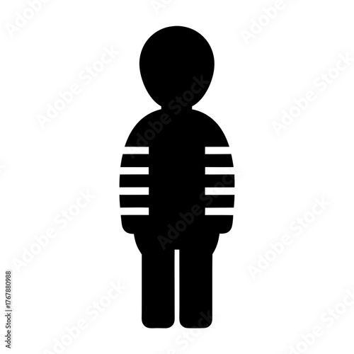 Silhouette of a stylised person with arm stripes, digital art, modern