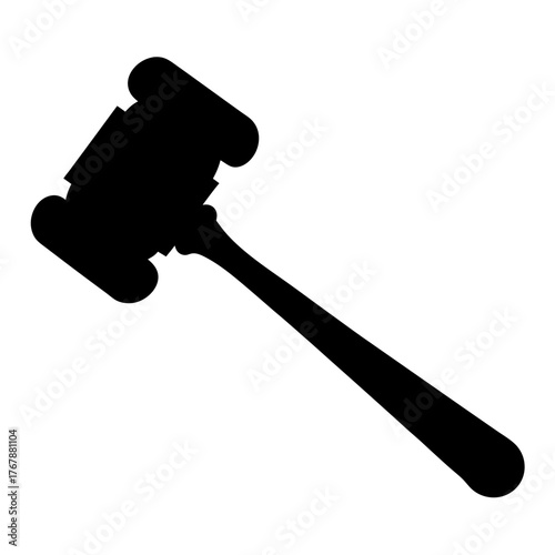 Black silhouette of a gavel, representing the judicial system and legal proceedings