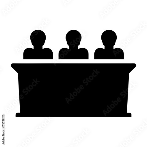 Black Silhouette Representation of a Jury Panel or Team of Judges