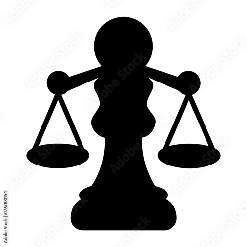 Silhouette of scales of justice representing law and fairness for all